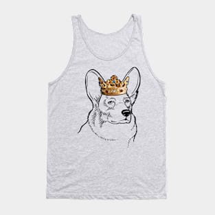 Cardigan Welsh Corgi Dog King Queen Wearing Crown Tank Top